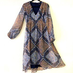 Just Taylor Knee Length Geometric Floral Dress (US 4)